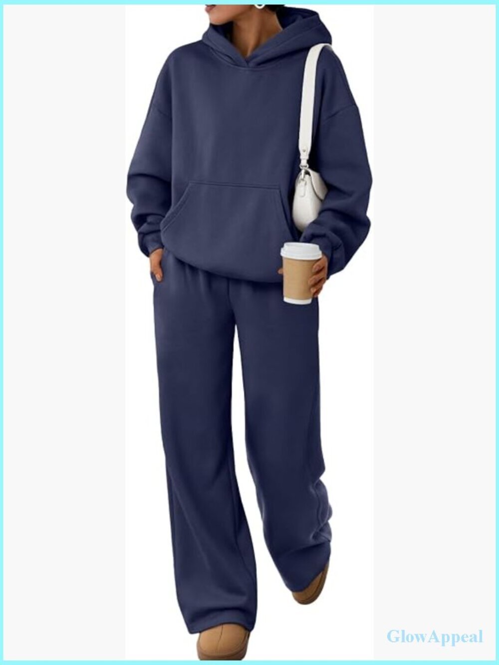 2 Piece Lounge Sweat Set Oversized Hoodie & Wide Leg Pants